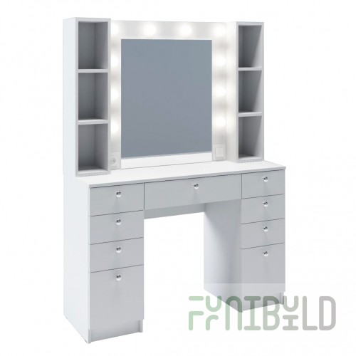 Beatles Dressing Table with Mirror, White