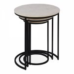 Madison Table x3, White Top, Black Frame
