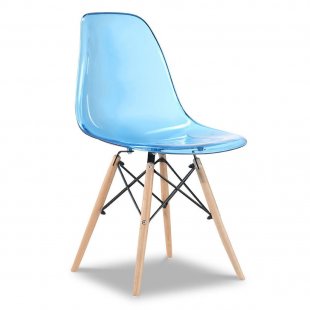 Eames chair, blue transparent