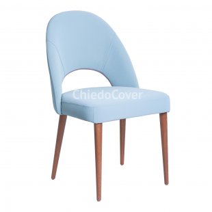 Mallin chair, beech legs, sky blue velour