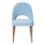 Mallin chair, beech legs, sky blue velour
