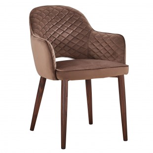 Chair Venus diamond velvet brown