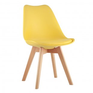 Chair FRANKFURT, yellow, wooden legs
