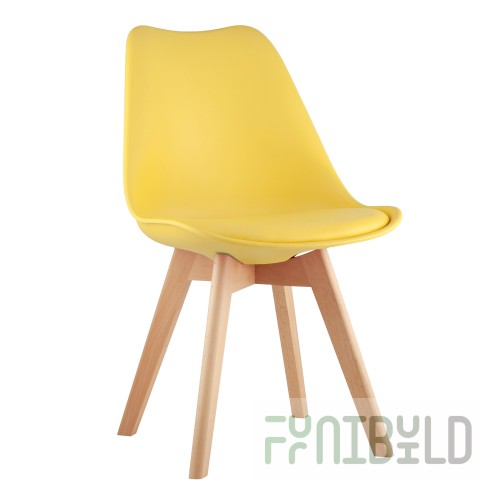 Chair FRANKFURT, yellow, wooden legs
