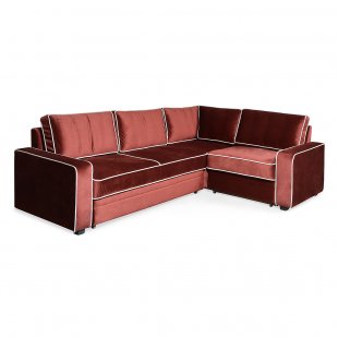 Buckler light sofa, with edging, with corner sector