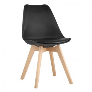Chair FRANKFURT NEW, black, wooden legs