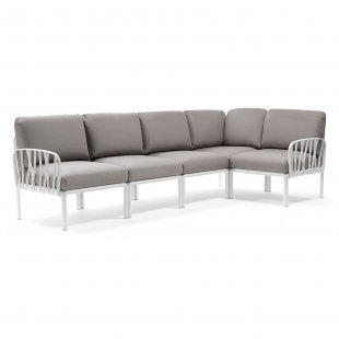 Plastic sofa with cushions Komodo 5 white/gray