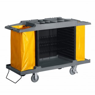 Maid trolley with shelves and 2 bags, plastic