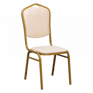 Chair Hit Light 20mm, gold, beige eco-leather