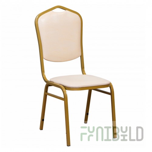 Chair Hit Light 20mm, gold, beige eco-leather