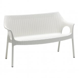 Plastic wicker sofa Olimpo Sofa, white