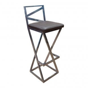 Bar stool Loft, chrome frame, eco-leather chocolate