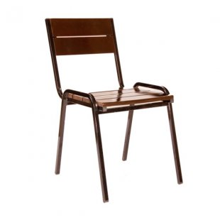 Outdoor chair made of pine slats, dark