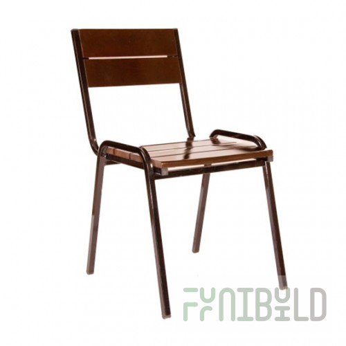 Outdoor chair made of pine slats, dark