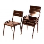 Outdoor chair made of pine slats, dark