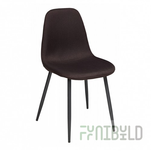 Cassiopea chair, brown velour, black legs