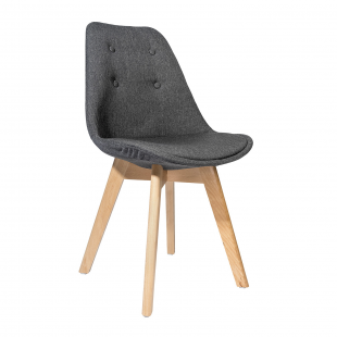 Tariq chair, grey, wood legs