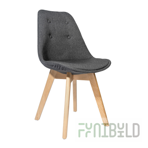Tariq chair, grey, wood legs