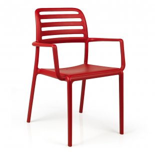 Plastic chair Costa, red
