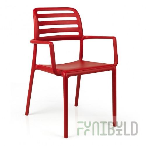 Plastic chair Costa, red
