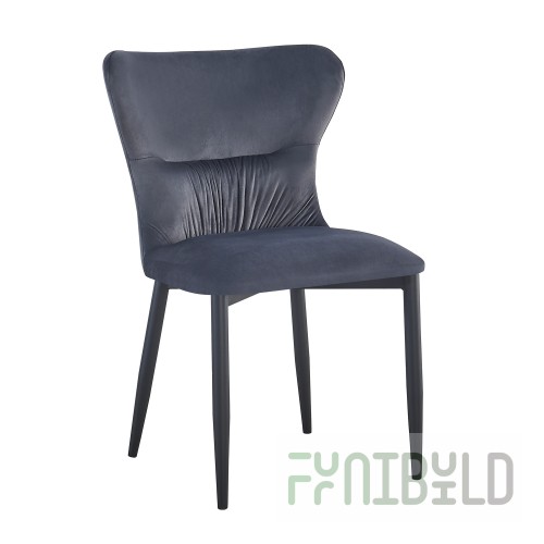 Chair Lillian, grey velour