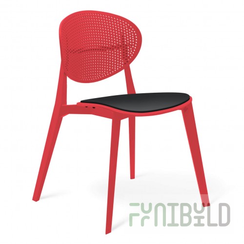 Kaifeng chair red, black