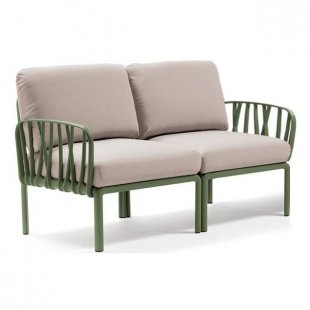 Plastic sofa with cushions Komodo 2, frame color agave, upholstery beige