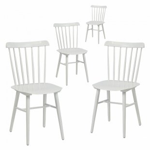 Tucker Set, 4 White Chairs