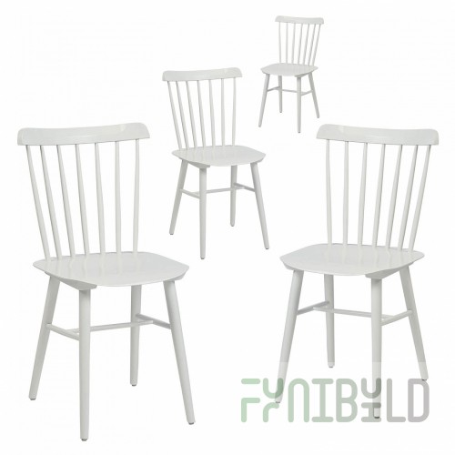 Tucker Set, 4 White Chairs