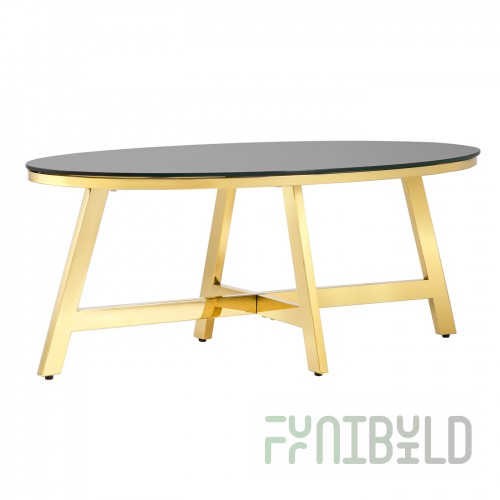 Coffee table 100*50 Alba gold glass black