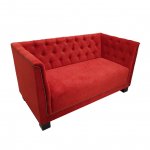 Sofa Florence, black frame, upholstery velour Bella 04 Burgundy