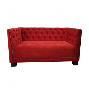 Sofa Florence, black frame, upholstery velour Bella 04 Burgundy