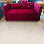 Sofa Florence, black frame, upholstery velour Bella 04 Burgundy