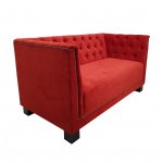 Sofa Florence, black frame, upholstery velour Bella 04 Burgundy