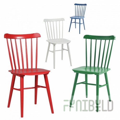 Tucker set, 4 chairs red, green, white, blue