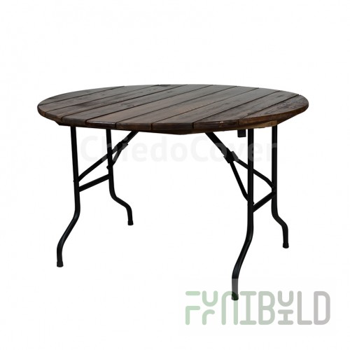 Table Leader 3, outdoor, made of slats, dark