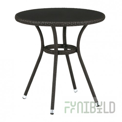 Clonmore Faux Rattan Wicker Table, Brown