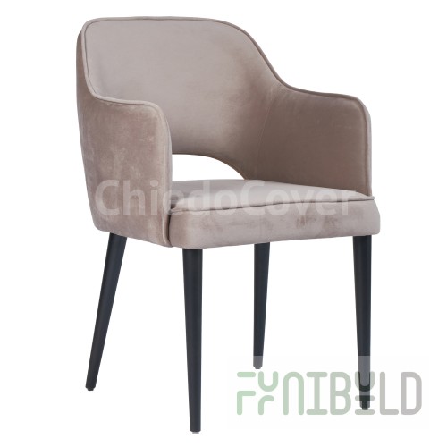 Chair Rose, velvet beige-gray
