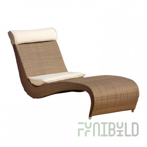 Designer chaise lounge Zefiro, brown