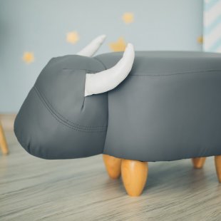 Pouf Bychok, matte grey, without box and lid