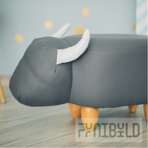 Pouf Bychok, matte grey, without box and lid