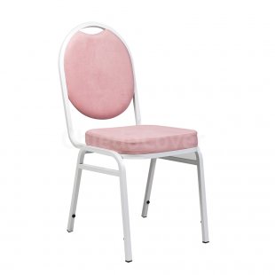 Chair Round 20mm - white, pink velour