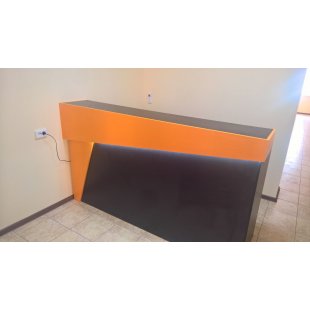 Reception desk (administrator) white with a bevel