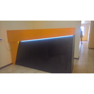 Reception desk (administrator) white with a bevel