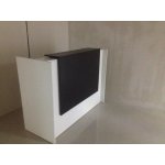 Reception desk straight with wood decor