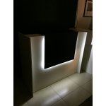 Reception desk straight with wood decor