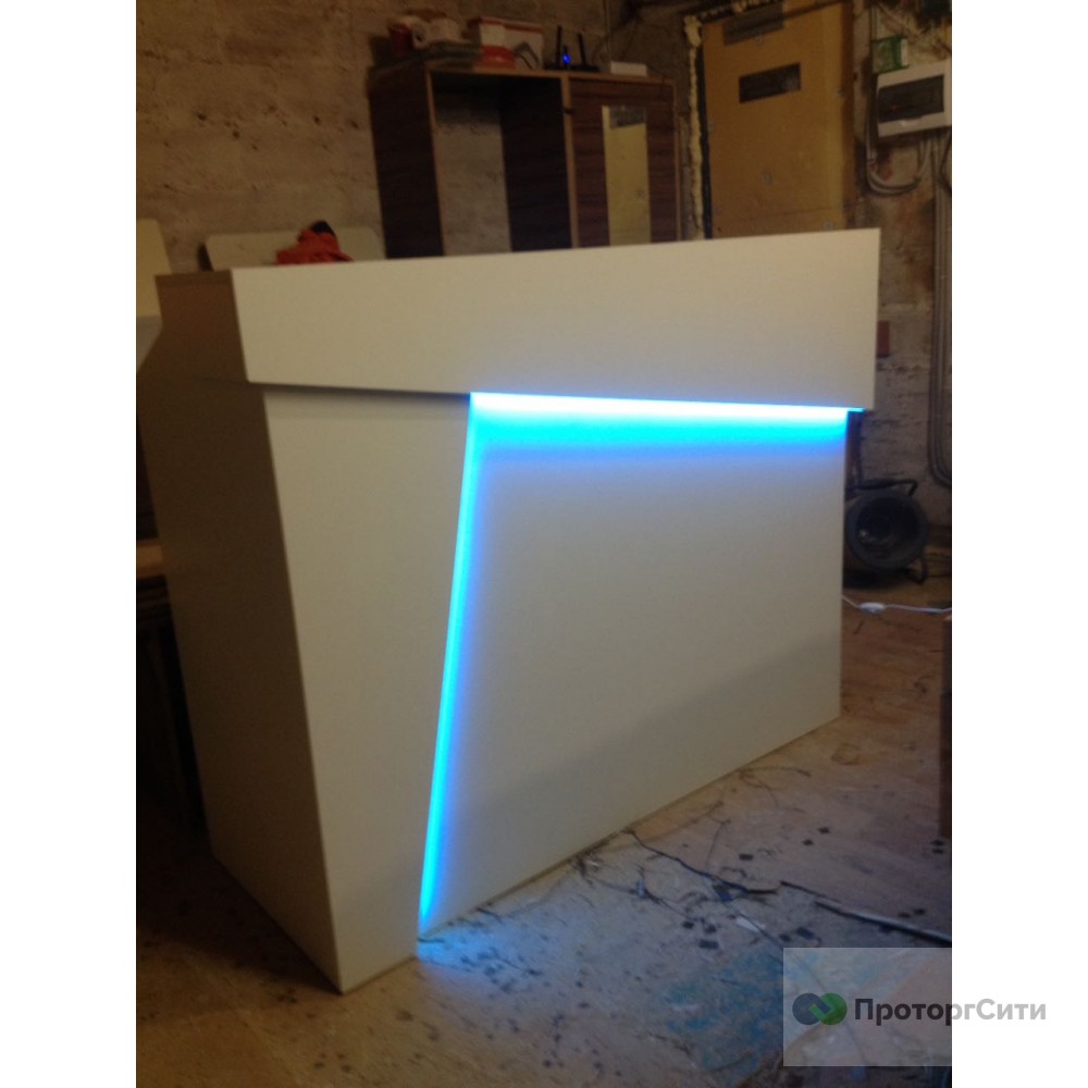 Reception desk (administrator) white with a bevel