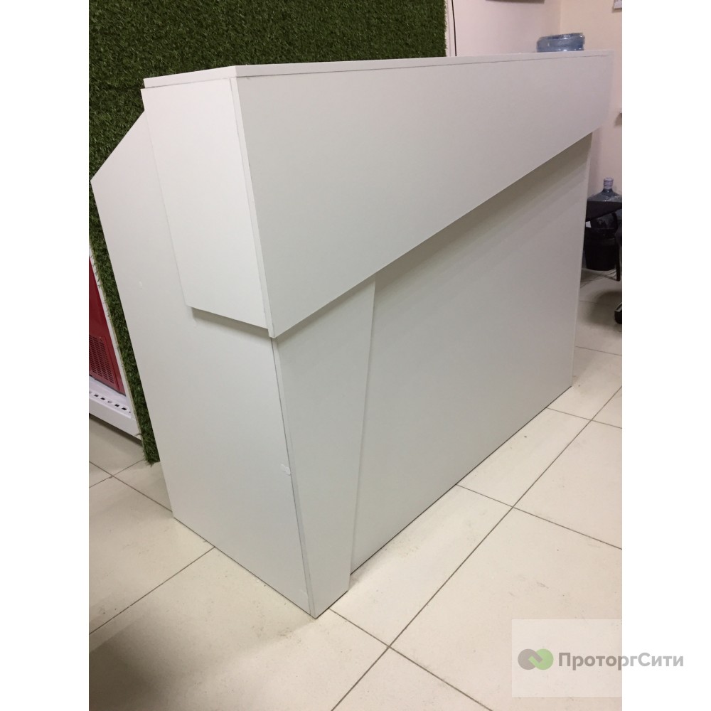Reception desk (administrator) white with a bevel