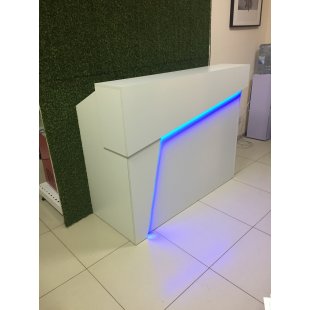 Reception desk (administrator) white with a bevel