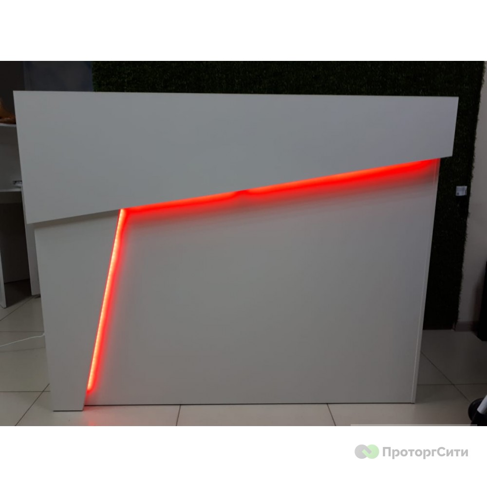 Reception desk (administrator) white with a bevel